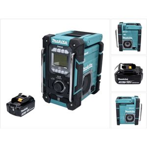 Makita - DMR 301 - Snoerloze Bouwplaatsradio - DAB / DAB+ / Bluetooth - 12 V max. - 18 V - Inclusief Accu 3.0 Ah