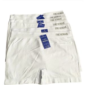 Dames Hoge Boxershort - Naadloos - Microfiber 6 pack M/L wit