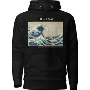 Hokusai 'De Grote Golf van Kanagawa' (""The Great Wave off Kanagawa"") Beroemd Schilderij Hoodie | Unisex Premium Kunst Hoodie | Zwart | L