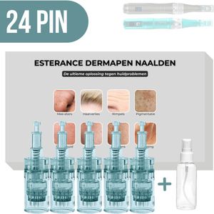 Dermapen Naalden voor Dr.pen Ultima M8 - 24 PIN naalden - Microneedling cartidges - Vervangende naaldkoppen - Anti-aging - Huidverzorging - GESCHIKT VOOR DR.PEN ULTIMA M8 - 5 stuks naalden - Inclusief Sprayflesje 50 ml per bestelling