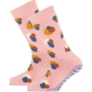 Yellow moon Homesocks met anti slip zool maat 27-30 roze