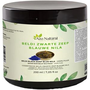 Marokkaanse Zwarte Zeep (Blauwe Nila) - Olijfzeep, Savon Beldi - 1x 200 gr