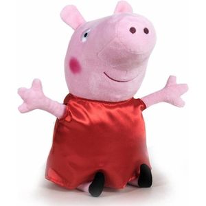 Pluche Peppa Pig/Big Knuffel In Rode Outfit 31 cm Speelgoed - Cartoon Varkens/Biggen Knuffels