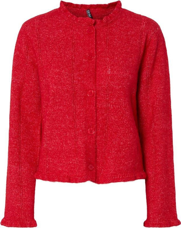 Pieces Vest Pcjasmijn Ls O-neck Knit Caridgan 17159474 Goji Berry Dames Maat - M