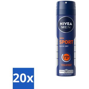NIVEA Men Deodorant Spray Sport 150 ml - Bulkverpakking - 20 stuks