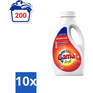 Gama - Wasmiddel - 3 In 1 - Huidvriendelijk - 20 Wasbeurten - Bulkverpakking - 10 stuks