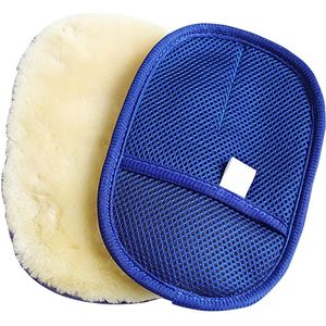 imitatie wol Mitt, Car Wash Handschoen Auto Reiniging Ultra Soft Lamsvacht Wash Pad - Blauw