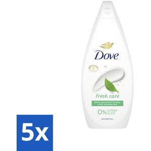 5 x Dove Douchecrème - Fresh Care - 720 ml - Voeding - Droge Huid - Vegan - Duurzaam - Biologisch Afbreekbaar