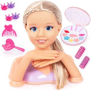 Kaphoofd voor Make-up en Hairstyling met Handen en Accessoires - 25 cm