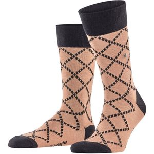 Burlington Ferry Road gedessineerd wol sokken heren bruin - maat 40-46