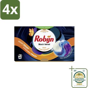 Robijn - 3-in-1 Black Velvet - Wascapsules - 40 Wasbeurten - Voordeelverpakking - 4 stuks - Wasmiddel - Wasverzorging