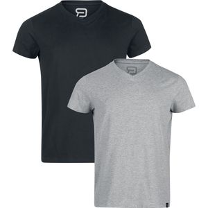 R.E.D. Rock-Engineered Design Zwarte/bordeauxrode basic tanktops - Heren - S