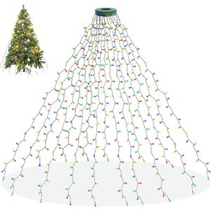 Kerstverlichting - Kerstboomverlichting met Ring Kleurrijke 400 LED Kerstboomverlichting - met 16 Strengen - 2m Kerstboomverlichting - Kerstverlichting Net voor Boom van 150 cm-240 cm