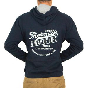 Sweat capuche pour moto Homme L'entourloop Original Navy taille XXL