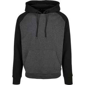 Build Your Brand Basic hoodie met raglanmouwen Trui met capuchon grijs-zwart XXL