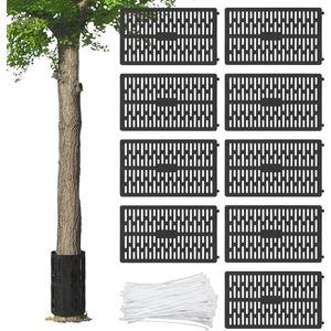 Boombeschermingsstam 33 x 20 cm - Intrekbaar - Voor bomen - Kunststof - Zwart - Dierenvraat & maaischade voorkomen .