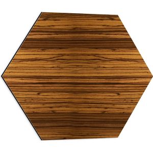 Dibond Hexagon - Print van Houten Wand met Textuur - 50x43.5 cm Foto op Hexagon (Met Ophangsysteem)