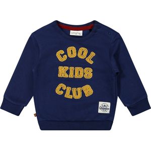 Frogs and Dogs - Sweater met Cool Kids Club Borduursel - - Handsome Academy - Navy Blauw - Maat 50/56 -