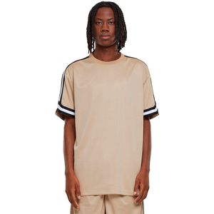Urban Classics - Oversized Stripes Mesh Sport T-shirt - Beige