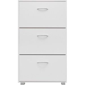 Casaria - Schoenenkast - Wit - 3 Kleppen - 115x60x24cm - 18 Paar Schoenen