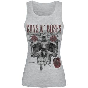 Guns N' Roses Flower Skull Dames Top - gemêleerd grijs - L