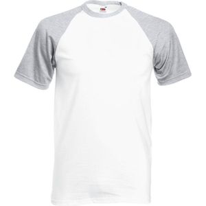 Shortsleeve Baseball T-shirt (Wit / Grijs) S