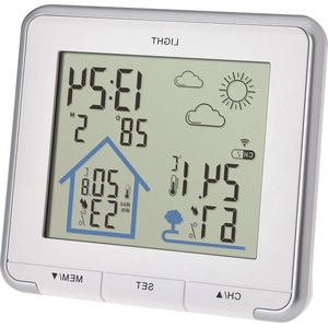 Draadloos weerstation - temperatuur en luchtvochtigheid - binnen en buiten - tijdsweergave - wit - 138 x 28 x 125 mm