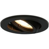 Oslo - LED Inbouwspot - Zwart - 4 Watt - 345 Lumen - 2700K Warm Wit - Dimbaar - Rond - Kantelbaar - IP20