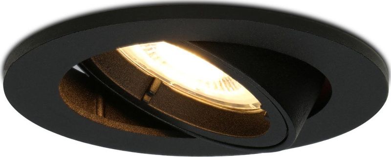 Oslo - LED Inbouwspot - Zwart - 4 Watt - 345 Lumen - 2700K Warm Wit - Dimbaar - Rond - Kantelbaar - IP20