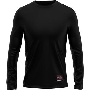 Pella FULL MERINO ondershirt lange mouwen heren zwart - M