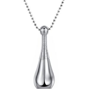 Fako Bijoux® - Ketting - Ashanger / Assieraad - Kegel - RVS - Staal - Zilverkleurig