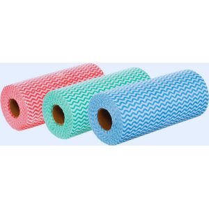 Multicolor Poetsdoeken - 3 Rollen - 150 Doekjes | Rood - Blauw & Groen