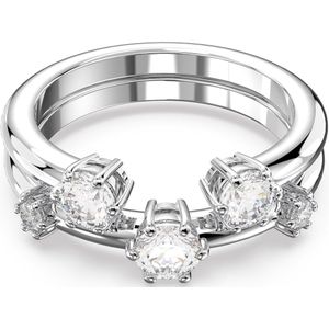 Swarovski Damen-Damenring Metall Swarovski-Kristall 60 Silber 32022376