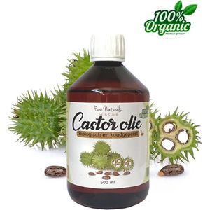 Castor Olie 500 ml - Koudgeperst en ongeraffineerd - Biologisch - Puur - Haar, huid en wimpers - Wimperserum - Pure Naturals