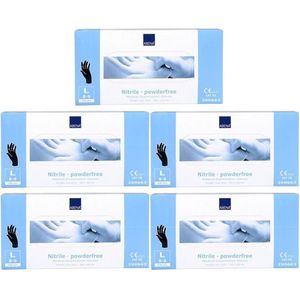 10x Abena Nitril-Handschoenen Classic poedervrij Maat L zwart 100st