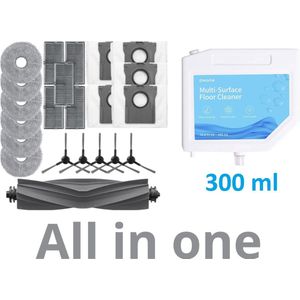 Onderhoud set compatibel met Dreame L10s ULTRA gen2 PRO PRO HEAT X30 MOVA E30 P10 ULTRA + 300 ml AWH6 vloeistof- vervanging van hoge kwaliteit - groot aantal onderdelen - 5x stofzaken - 5x zijborstel - 6x dweil - 5x motorfilter - 1x hoofdborstel