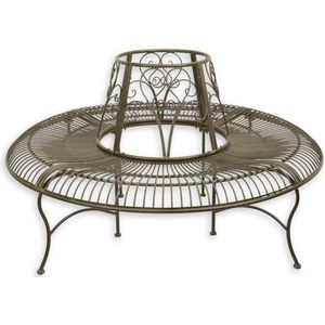 Metalen Boombank Rond Wit diameter 150,5 78 cm hoog