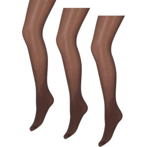 Marianne - Glanzende Dames Panty - 35 Denier - 3-Pack - Maat L/XL - Bruin