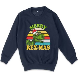 AWDis - Sweater Trui Meisjes Jongens Kerstmis - Donker Blauw - Maat 140 (L)