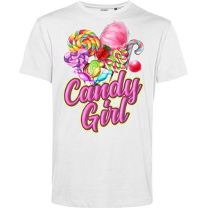 T-shirt Candy Girl | Carnavalskleding heren dames | Halloween Kostuum | Foute Party | Wit | maat S