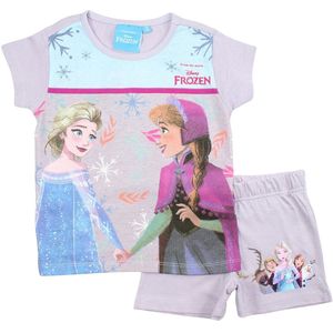 Disney Frozen Pyjama - Shortama - Anna& Elsa - Lila/Lichtblauw - Maat 98