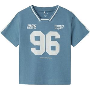 NAME IT - NMMDAKKI NREG SS TOP - Jongens - T-shirt - Blauw - 100% Katoen - Regular Fit