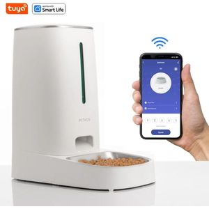 Kibus Automatische Huisdiervoeder 4L - App bestuurd - Wi-Fi - Kat/Konijn/Hond/Rat - 36 maaltijden per dag - Voerbak - Voerautomaat Dispenser - Batterij/USB