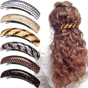 6 Stuks Retro automatische haarclip, Franse haarspeldje, Acryl klassieke haarspeldjes, Automatische haarklemmen voor dames, fijn haar en medium dik haar