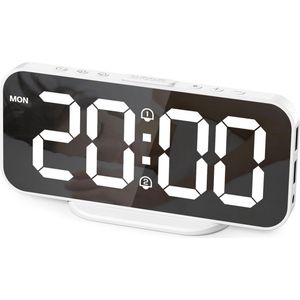 Digitale Wekker met Groot Spiegel Display en Snooze-functie - Ideaal voor Thuis