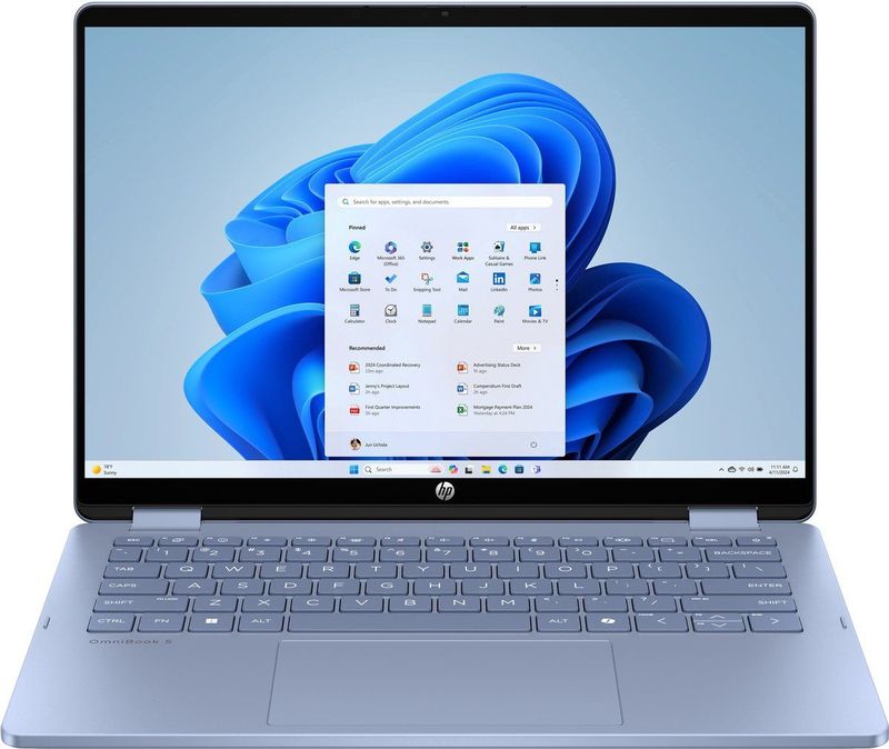 HP OmniBook 5 Flip 14-fp0623nd Intel® Core™ i7 i7-1355U Hybride (2-in-1) 35,6 cm (14"") Touchscreen 2K 16 GB LPDDR5-SDRAM 1 TB SSD Wi-Fi 6 (802.11ax) Windows 11 Home Blauw