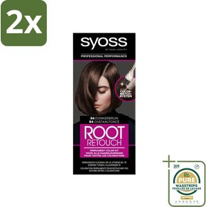 Syoss - Haarverf - Uitgroeiset - R4 Donker Bruin - 1 Haarkleuring - Voordeelverpakking - 2 stuks - Permanente kleuring - Syoss
