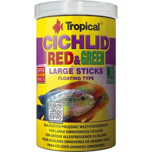 Tropical Cichlide Red & Green Sticks Large - 1 Liter - Visvoer - Cichlide Sticks