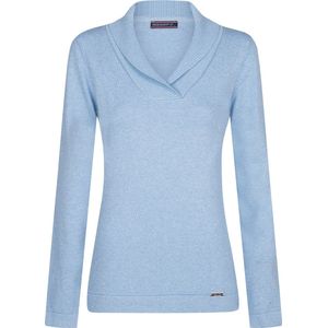 Felix Hardy Sjaalkraag Trui - Sweater %100 Katoen Dames Blauw - M