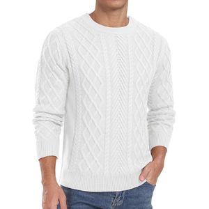 Heren Kabelgebreide Trui Ronde Hals Casual Lange Mouwen